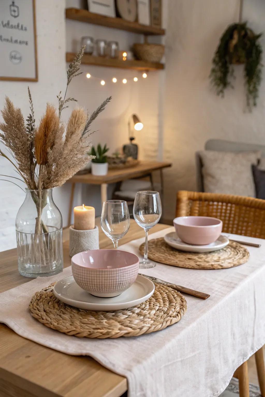 A simple yet elegant table setting for a stylish baby shower.