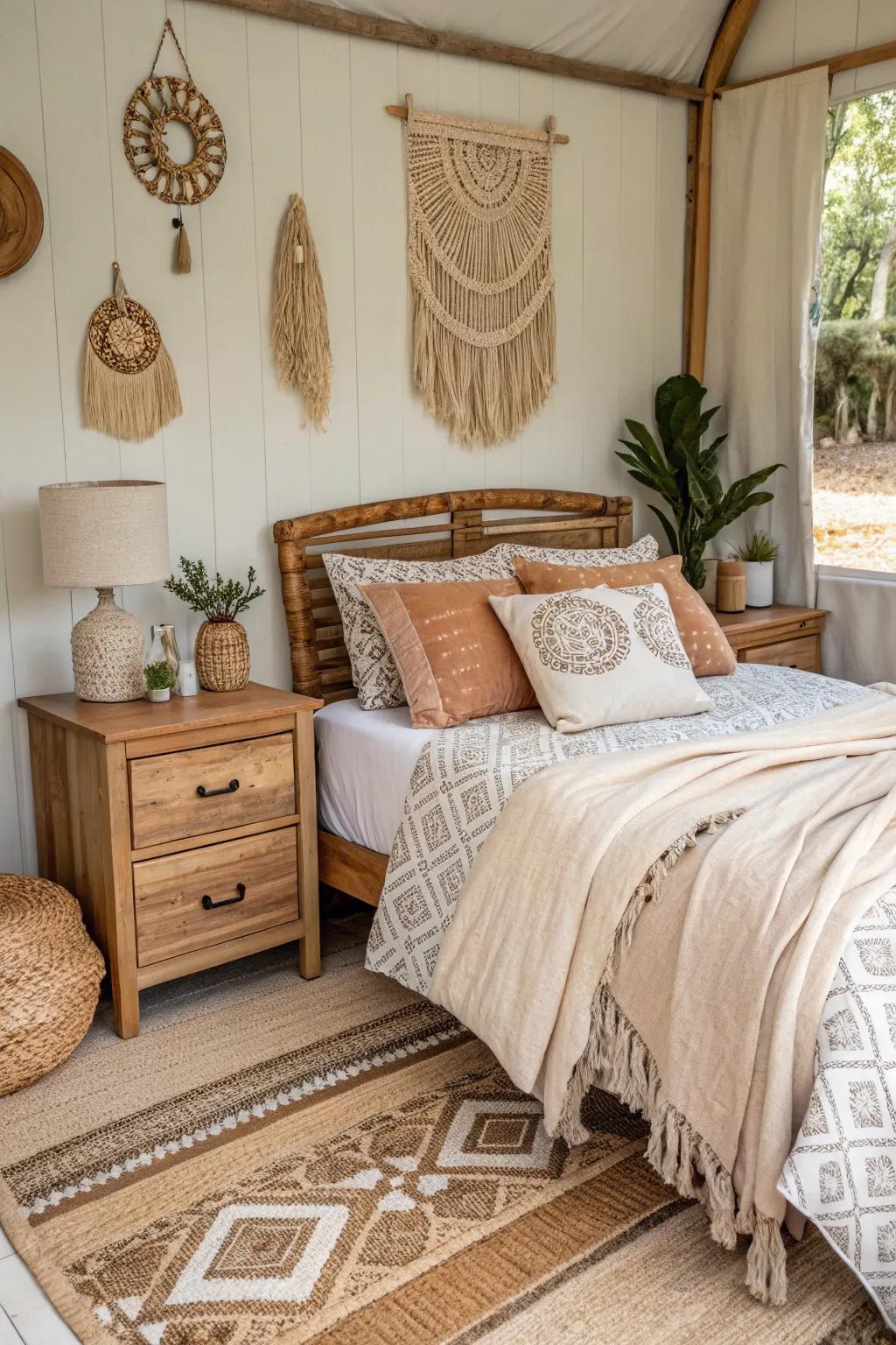 Timber furniture secures the area through heat and refinement