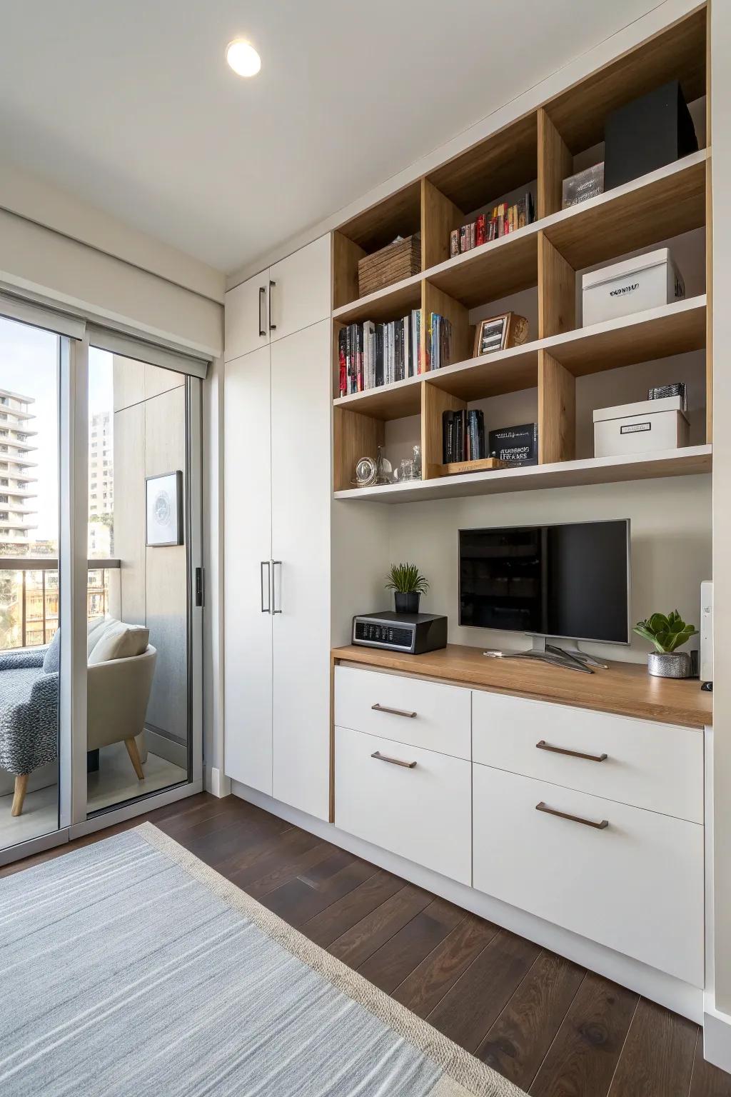 Clever storage solutions keep your condo organized.
