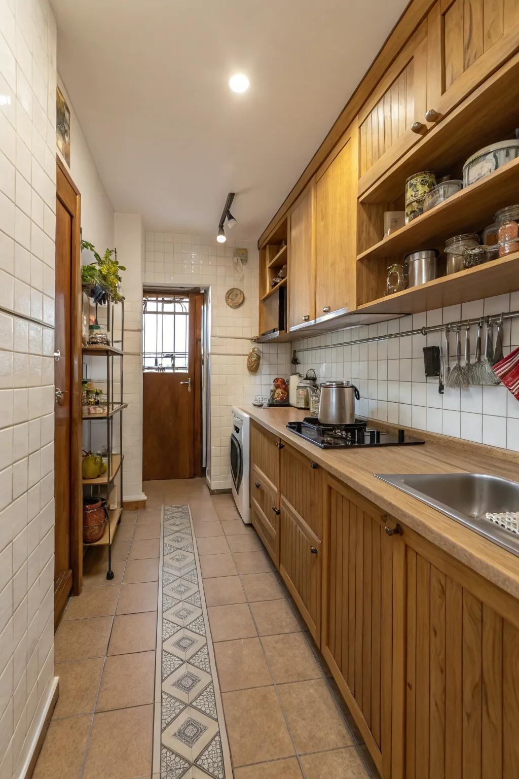 Mixed textures infuse warmth and character into your kitchen.