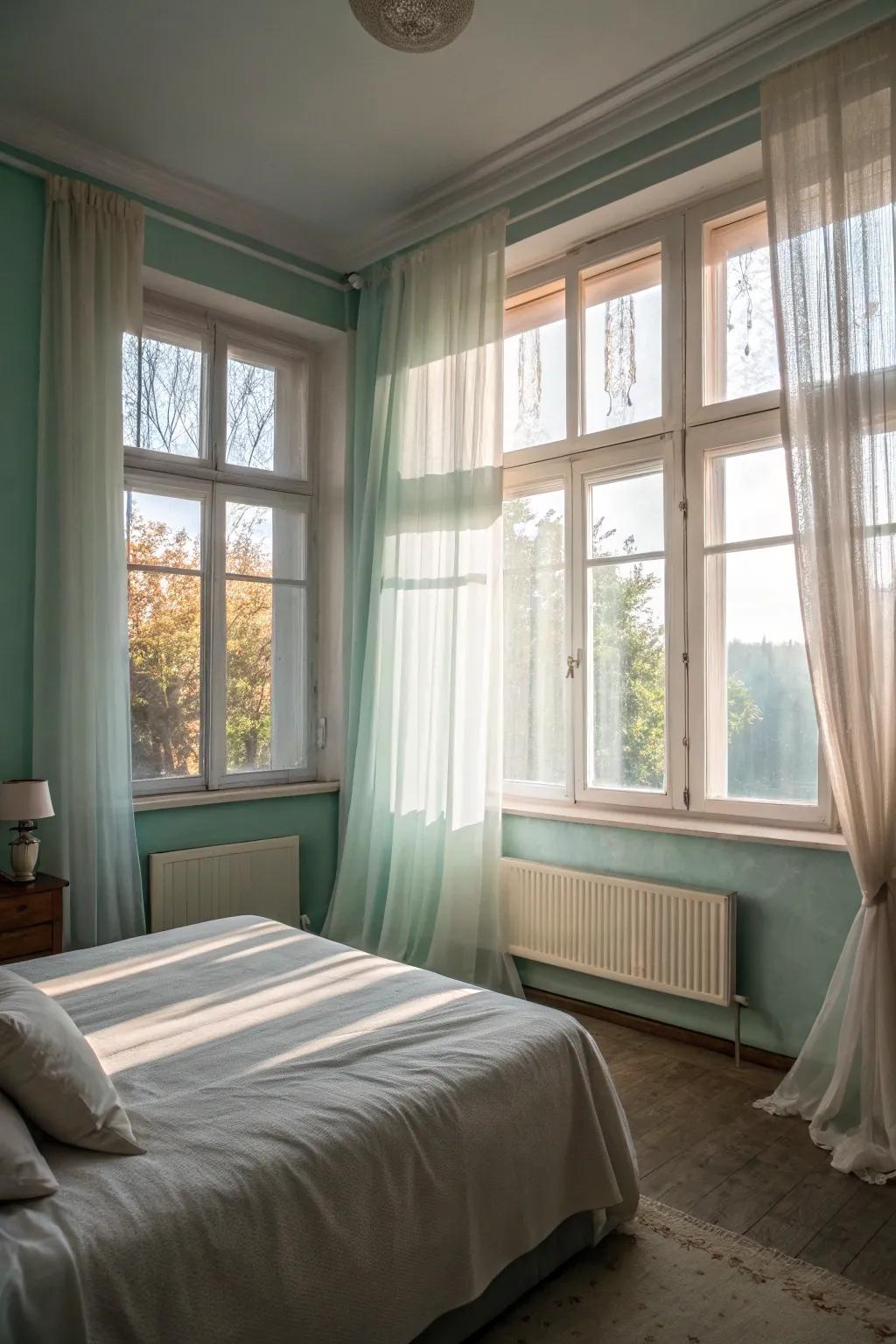 Natural light creates an open and airy atmosphere.