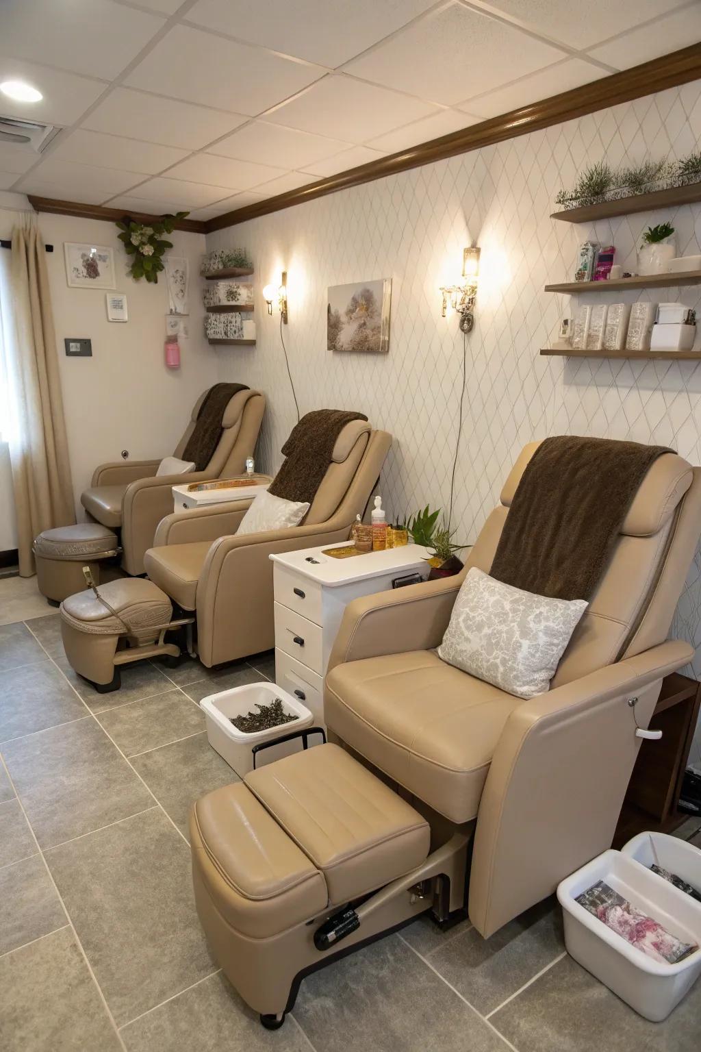 Relaxing chairs ensure a delightful experience.