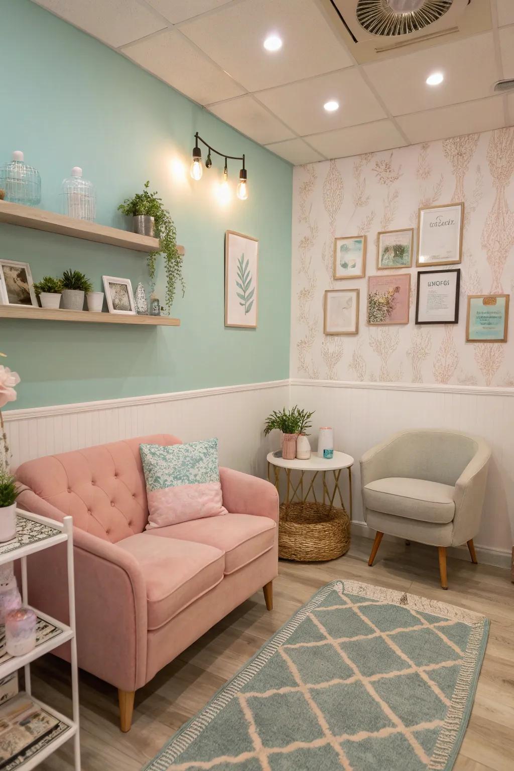 Bright shade palettes that foster an airy and voluminous ambiance.