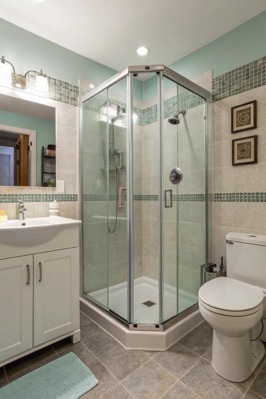 Convert corners into efficient showering spaces.
