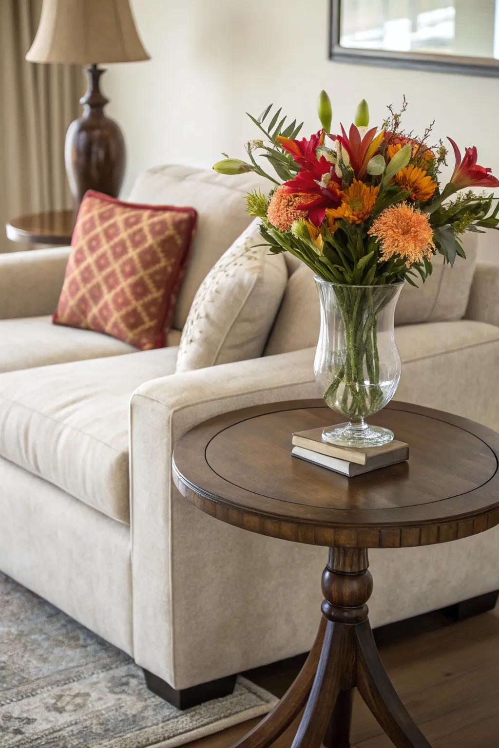 Curved tables add a softer touch to spaces.