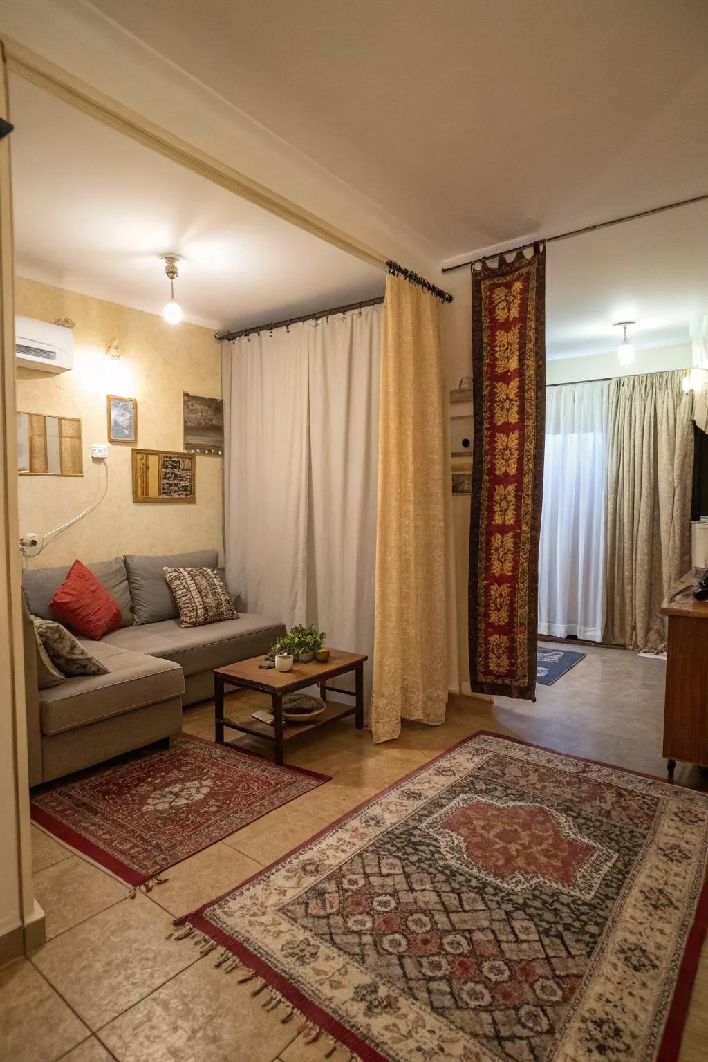 Use decorations to mark off areas for a more organized layout.