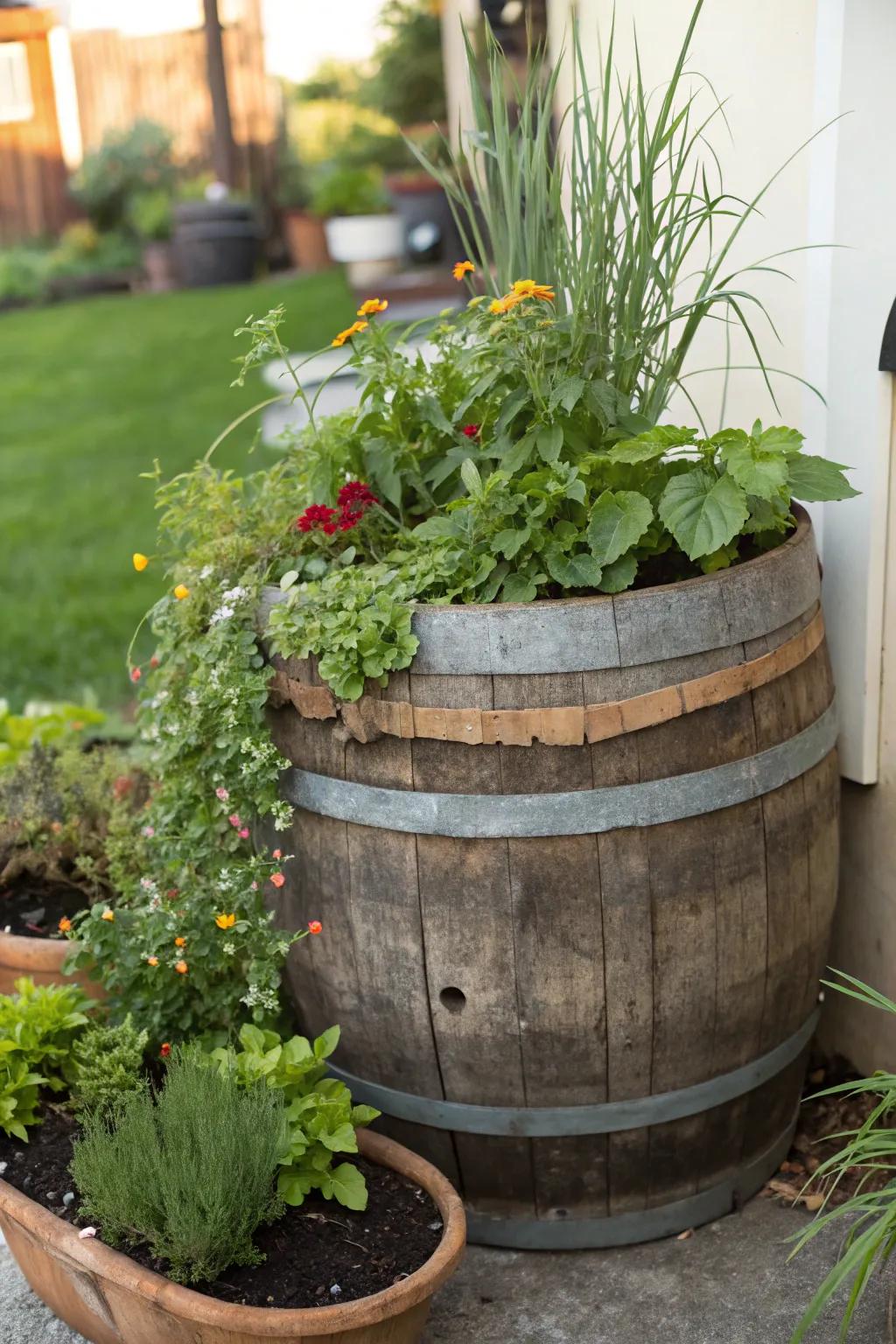 Reuse creatively to instill character and sustainability into your garden.
