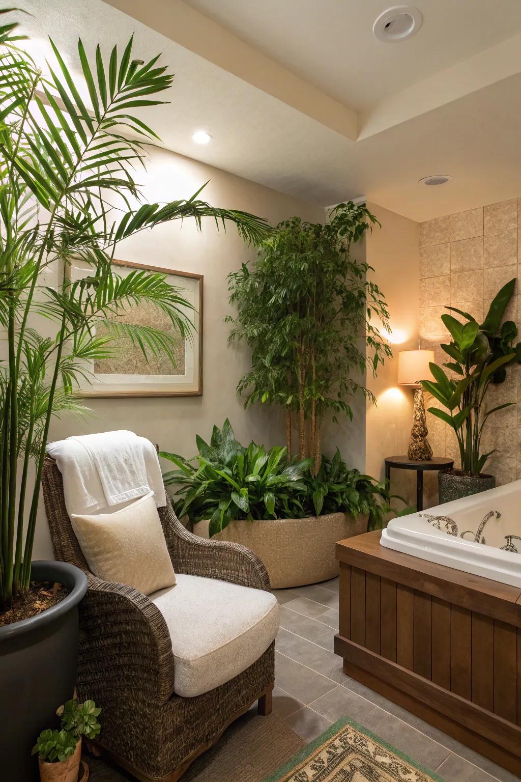 Plants bring a revitalizing and natural feel to your spa bed space.