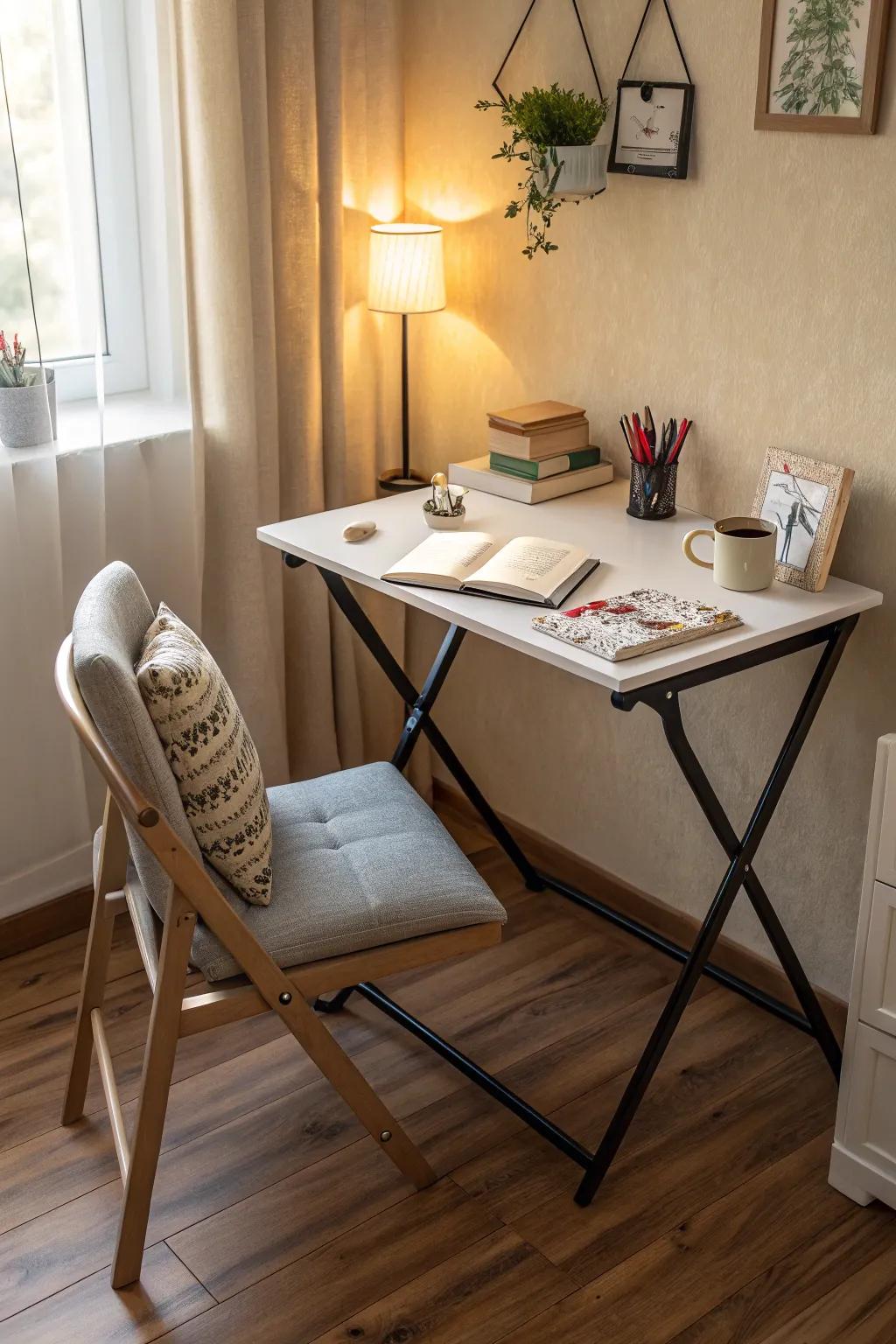 The tiniest corner can become a productive workspace.
