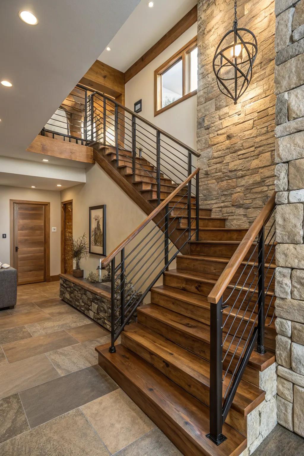 A unique blend of materials adds depth and interest.