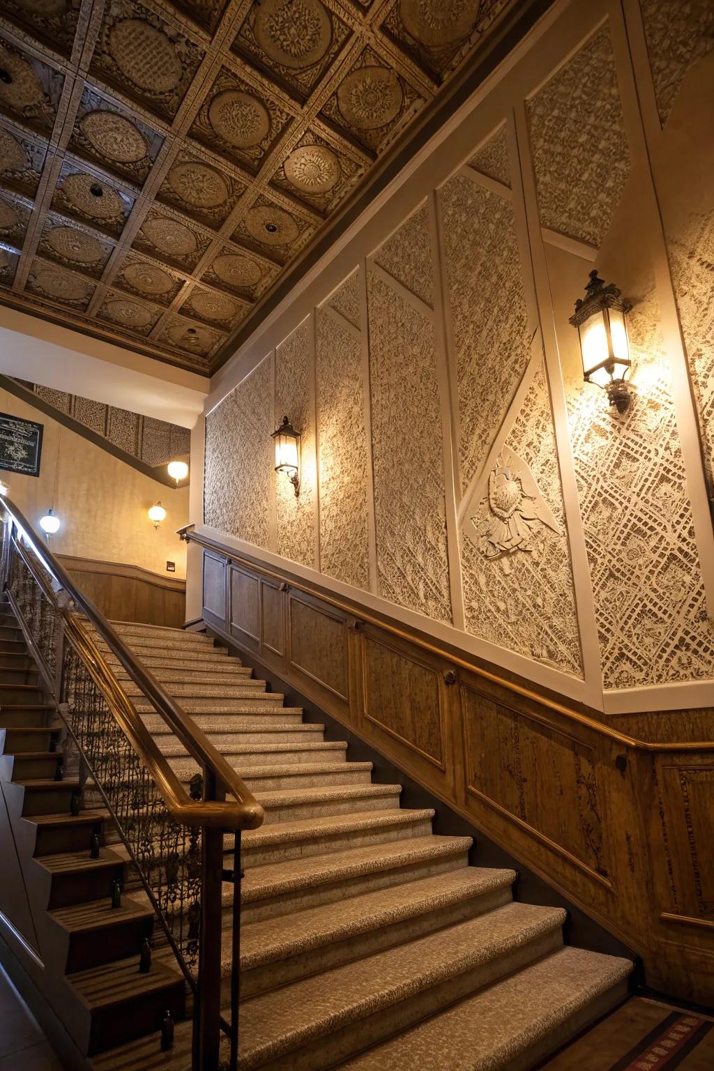 Structured panels transform dull walls into a design feature.