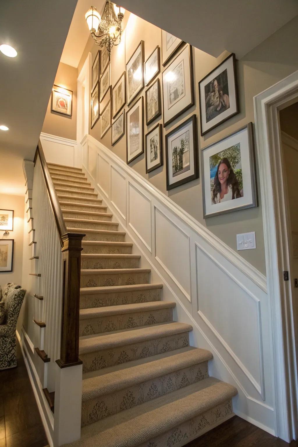 Framed decor panels create a tailored gallery feel.