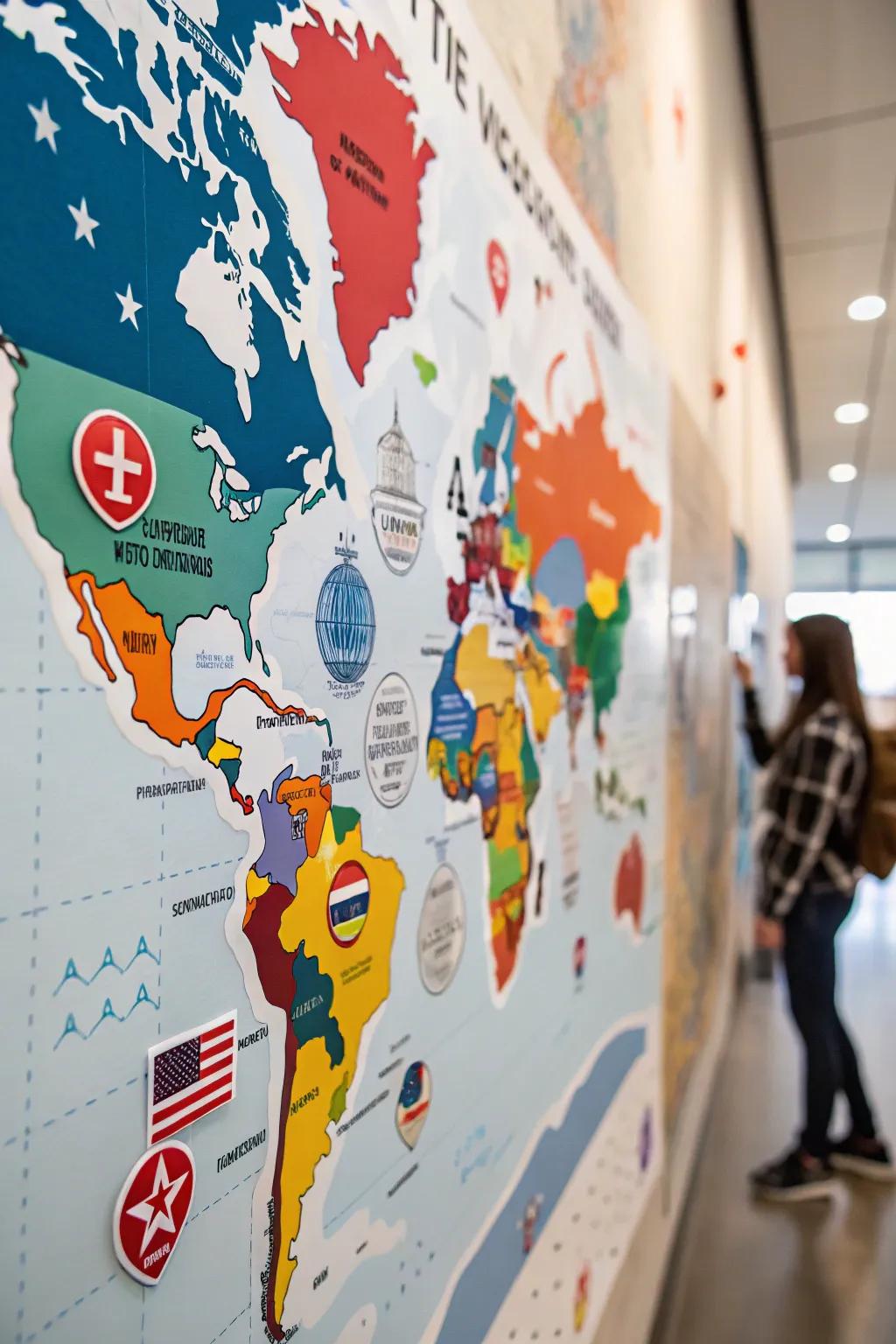 Highlight your travel stories using map-inspired sticker designs.
