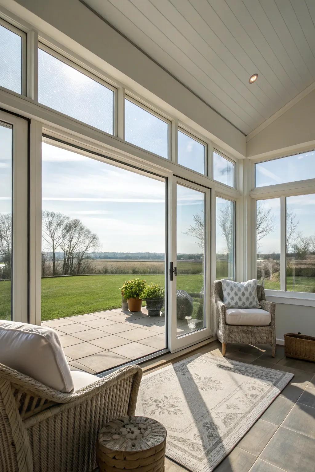 Side-to-side windows offer a modern look with simple access to the outdoors.