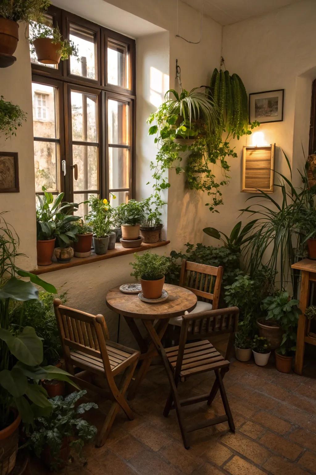 Nature gives warmth and a sense of calm to compact settings.