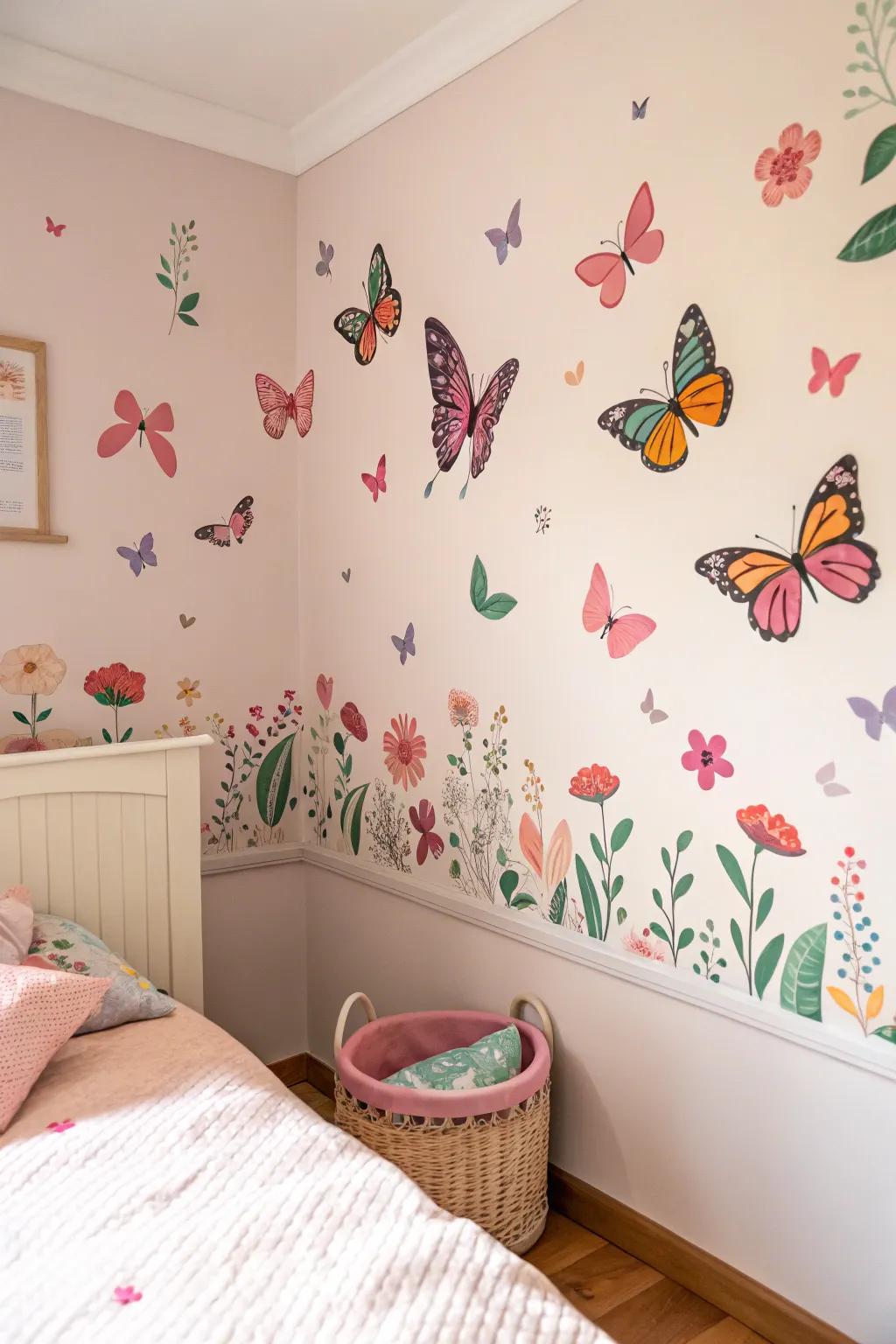Nature-inspired art imparts a playful aspect to your child’s room.