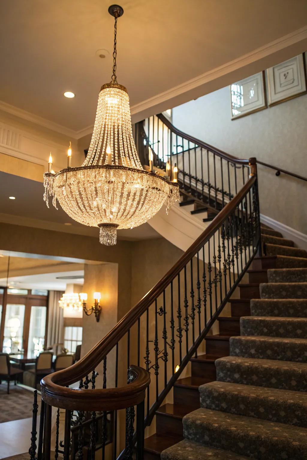 Striking illumination can alter the ambiance of your stairway.