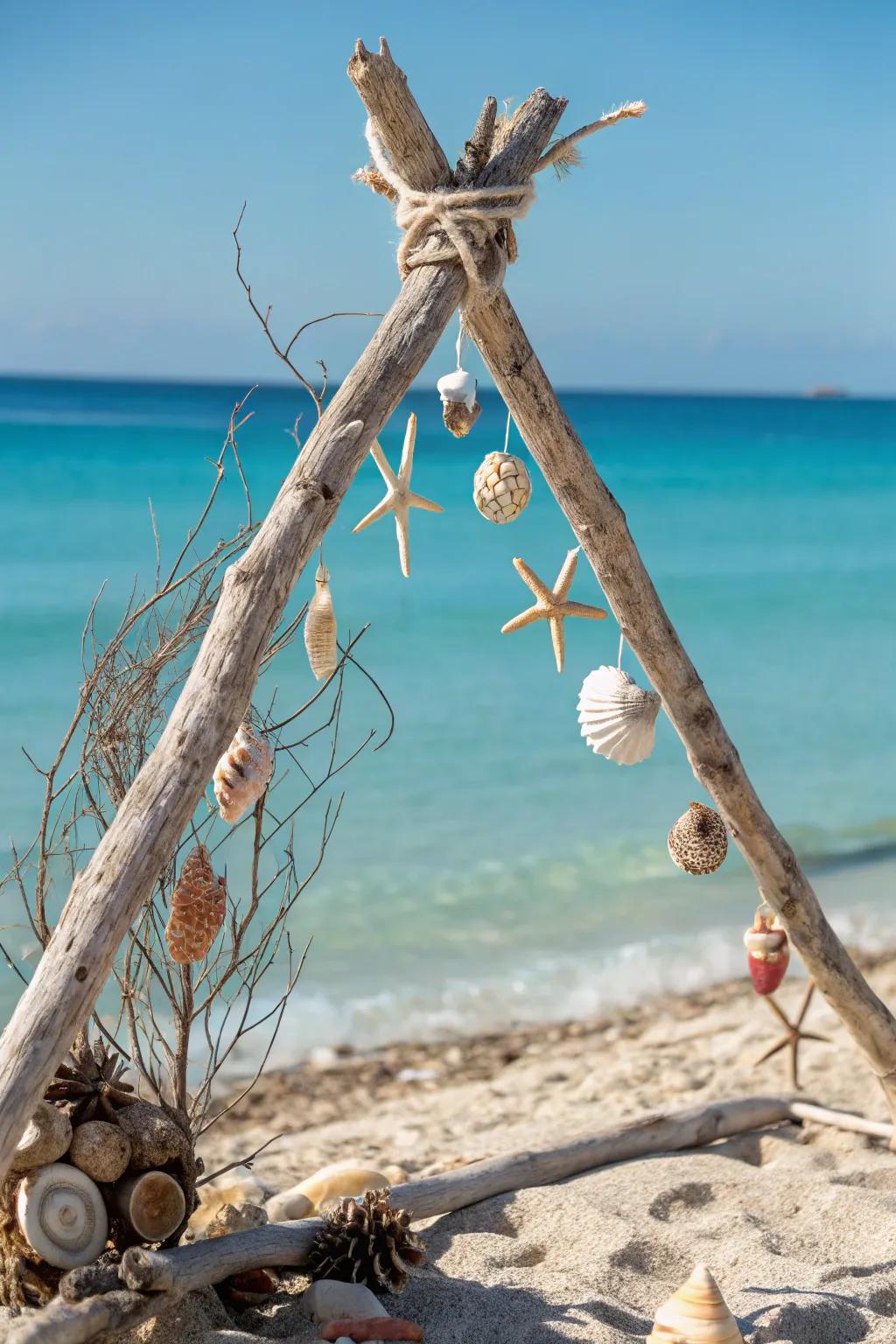 A beachy triangle arch that encapsulates the spirit of seaside events.