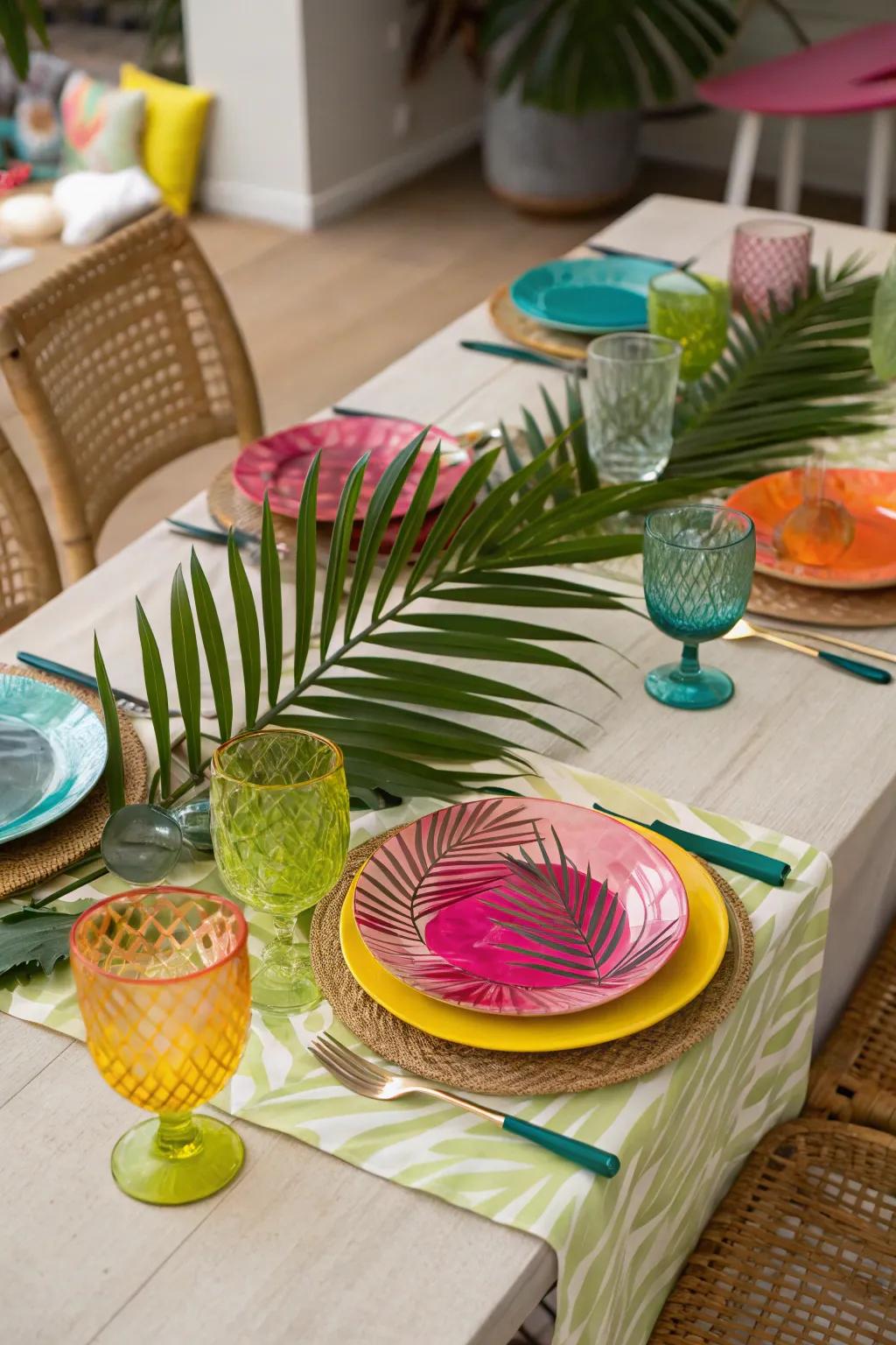 Frond runners contribute sophistication and simplicity.