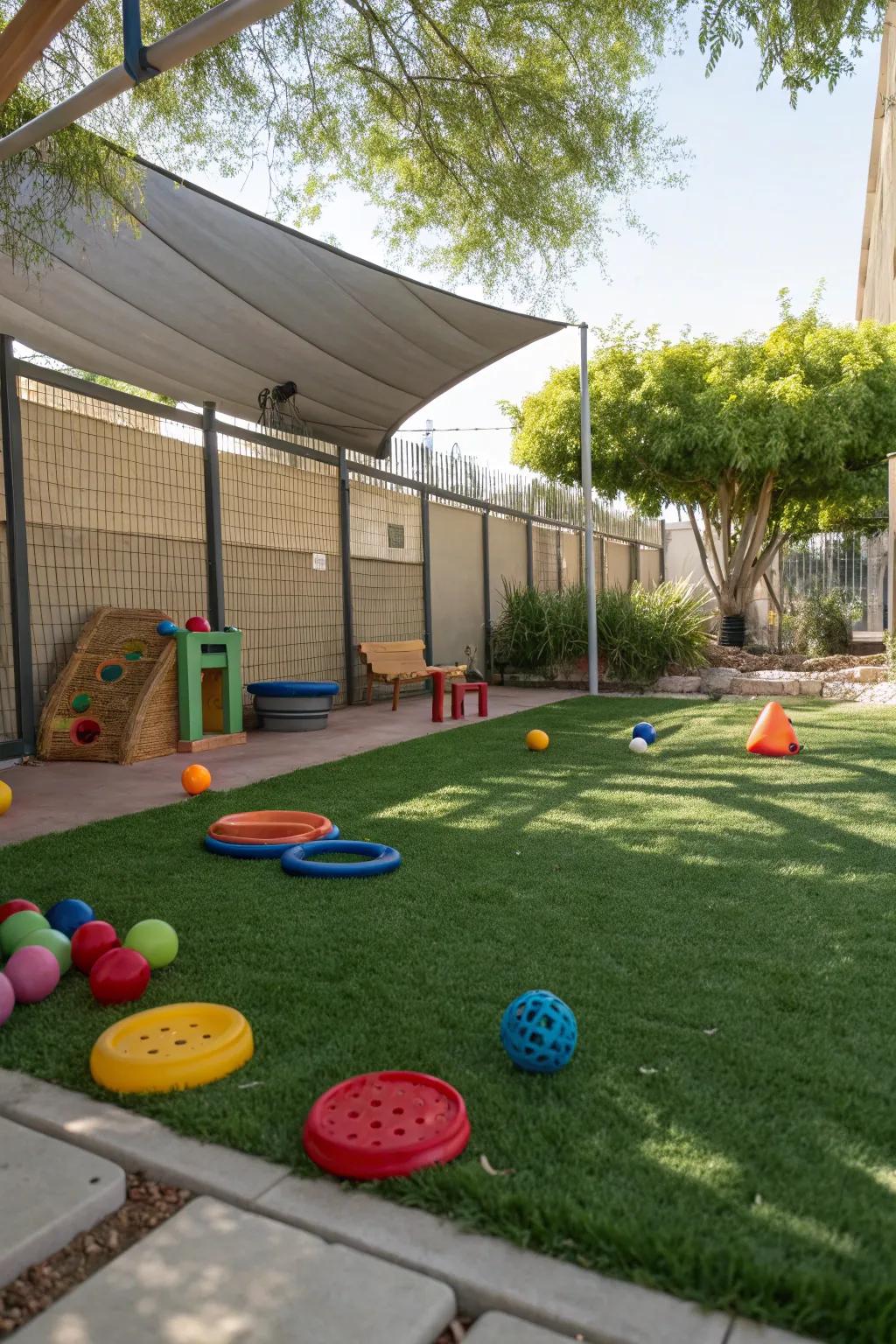 A pet-friendly turf area perfect for play.