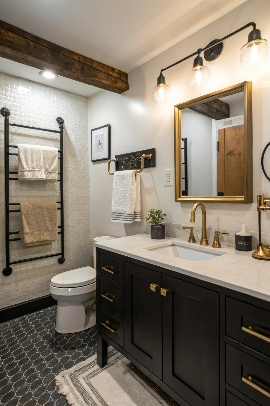 Blending metals for a designer hint.