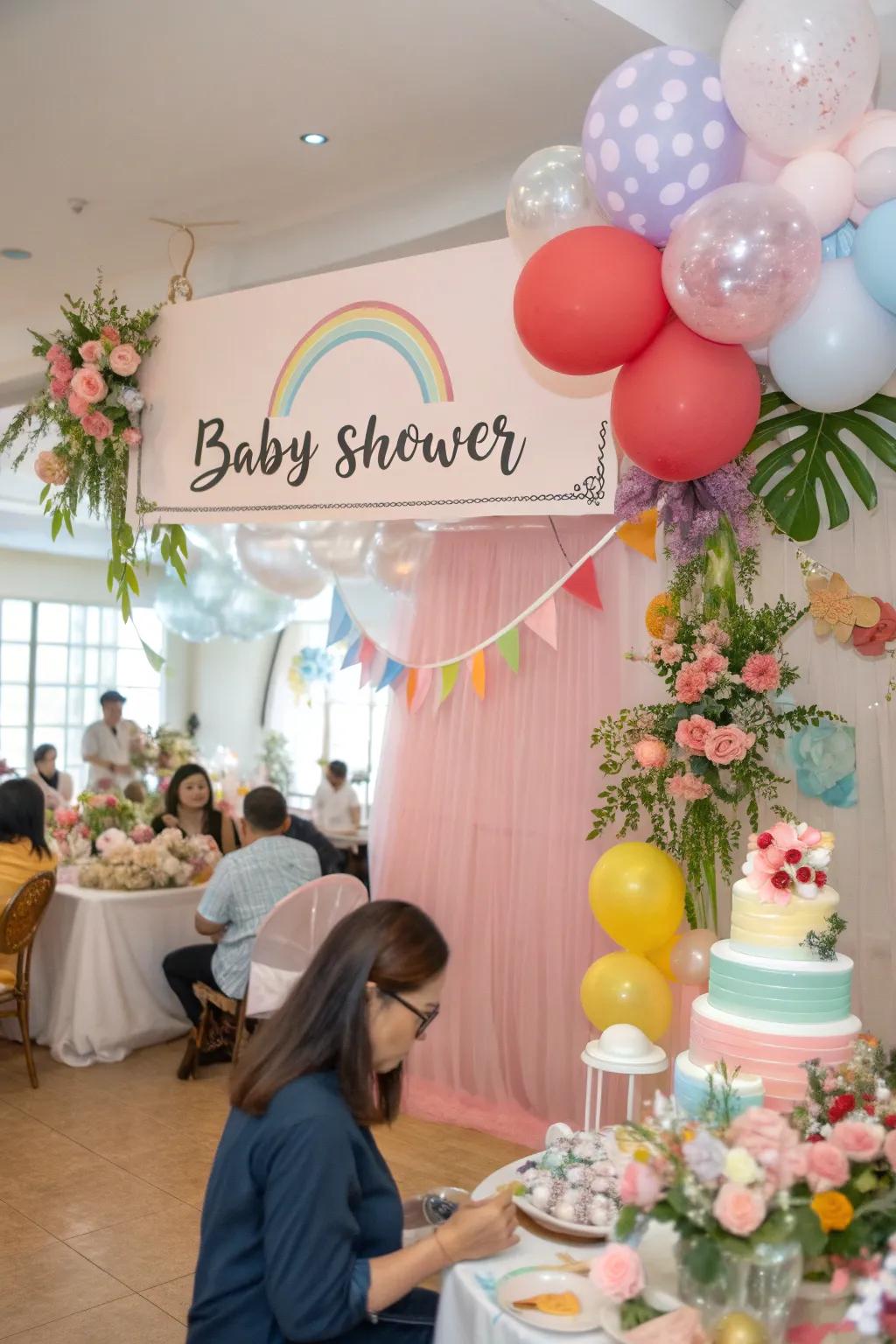 Customized signs that bring an extra layer of care to the baby shower decorations.