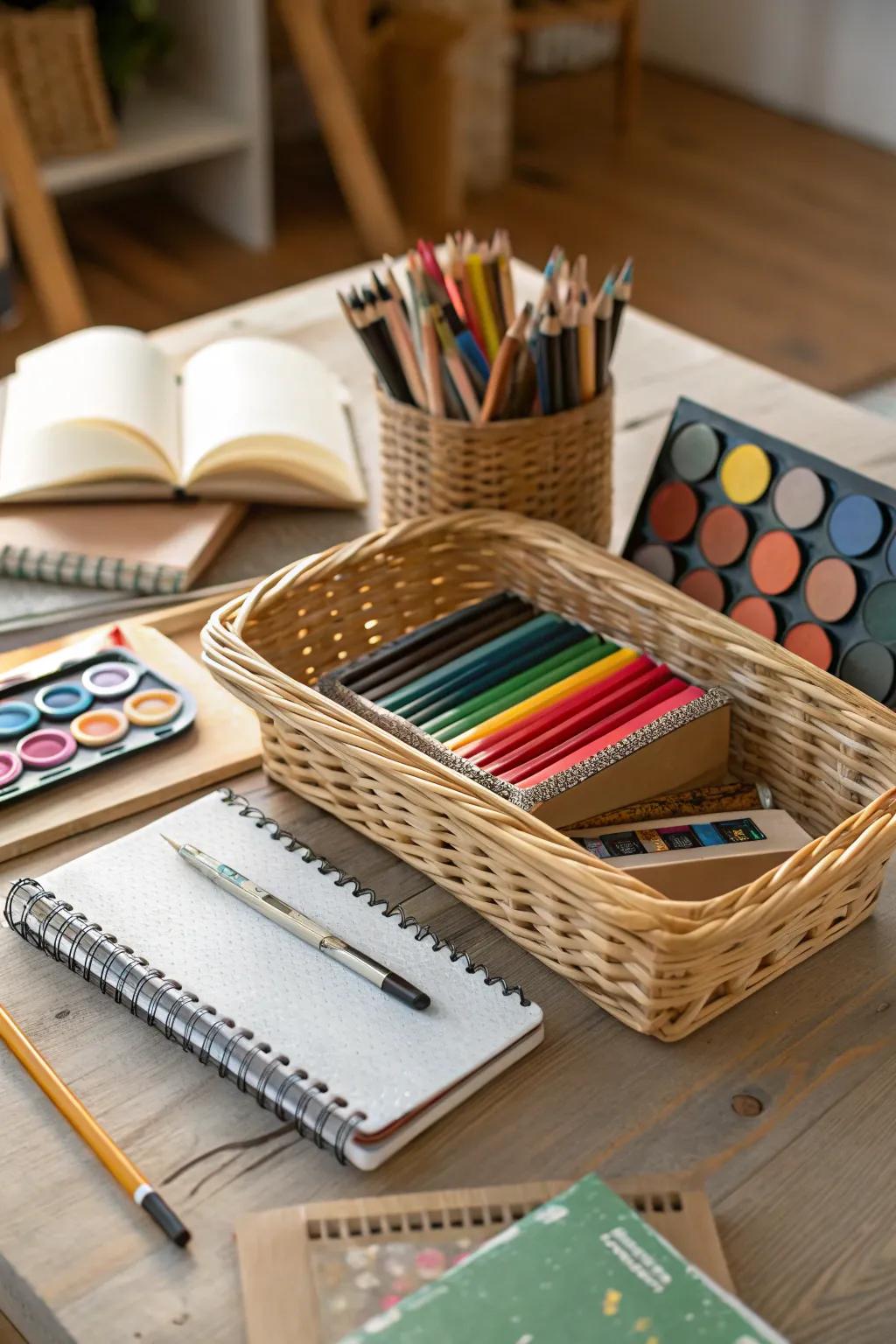 An artistic retreat basket for imaginative souls.