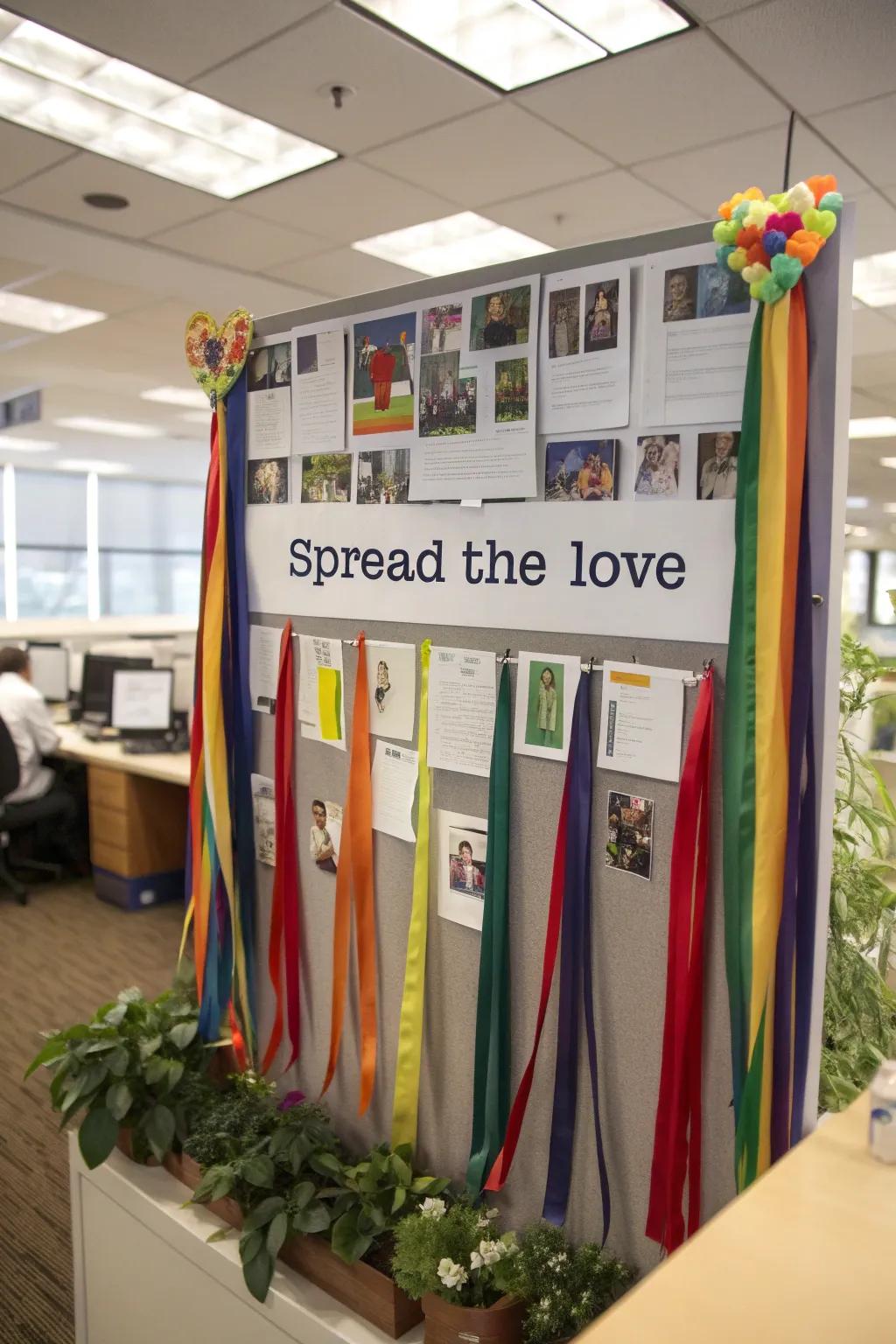 A banner encouraging positivity and connection.