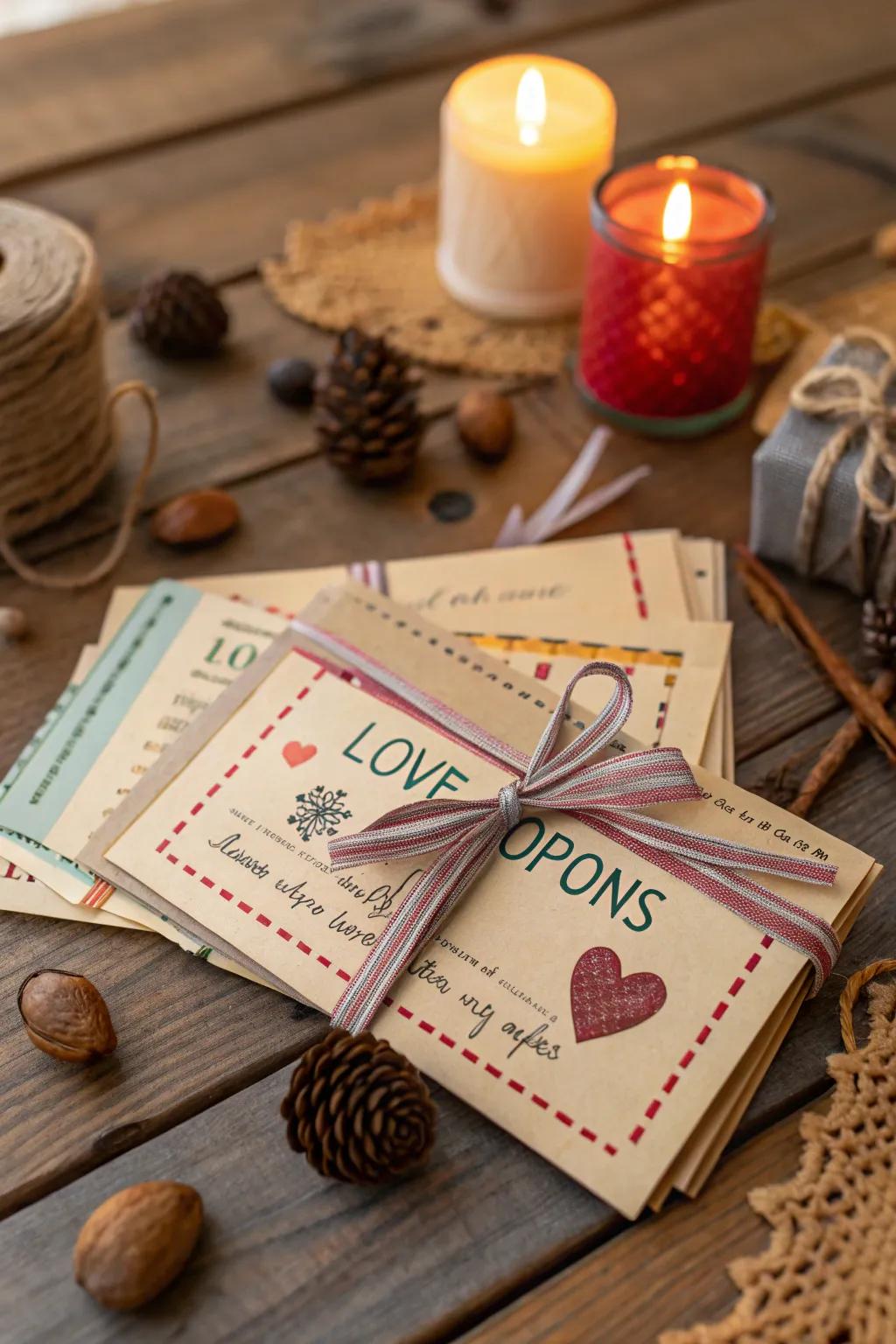 DIY love vouchers for a personalized Valentine's Day gift