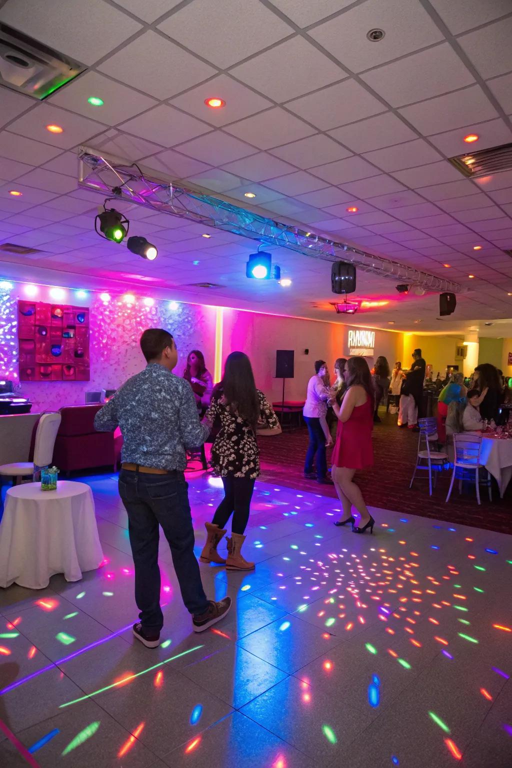 Set a vibrant scene with radiant lighting effects.