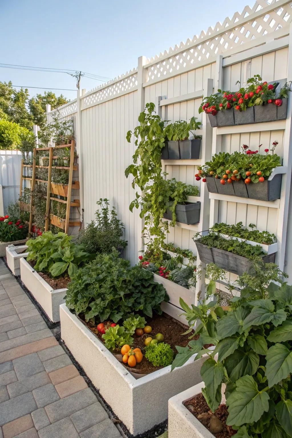 Astute space usage in a modest garden for maximum output.
