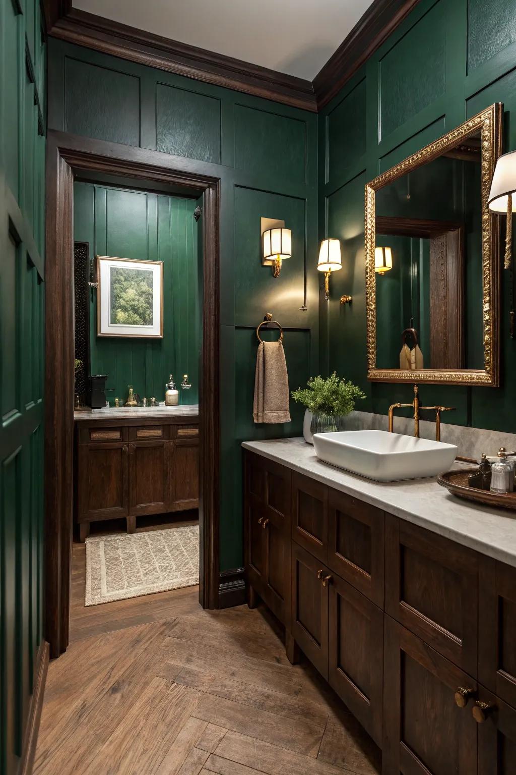 Rich colors such as deep greens and blues boost the Victorian feel.