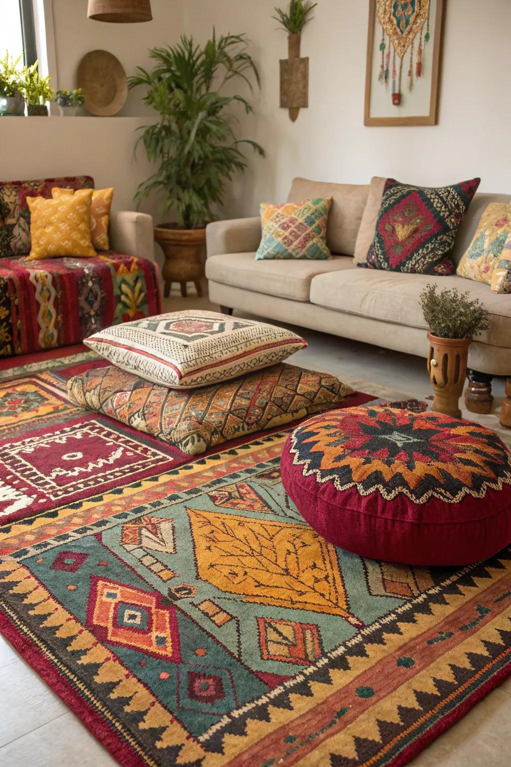 Patterns introduce a cheerful and fashionable element to your lounge d&eacute;cor.