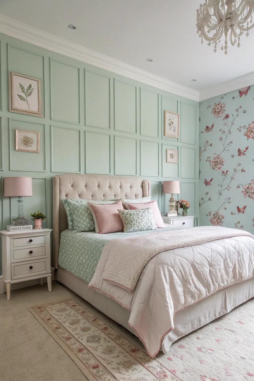 Gentle colored paneling gives a lighthearted sensation to your personal space.
