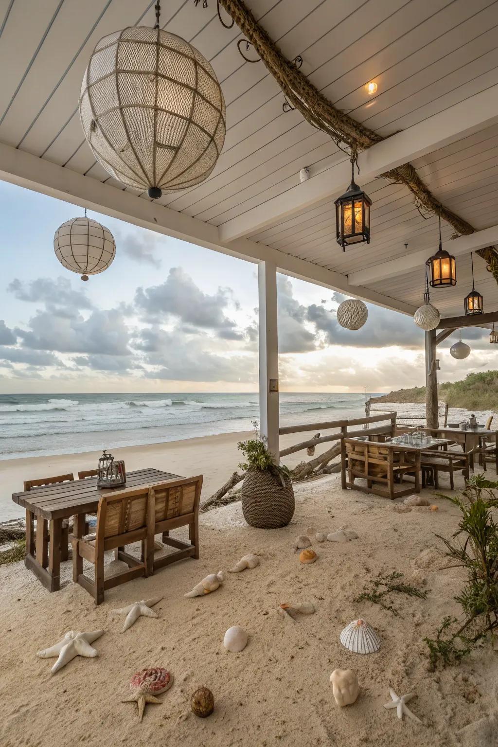 Coastal designs infuse a breezy, relaxed sensation into your outdoor decor.