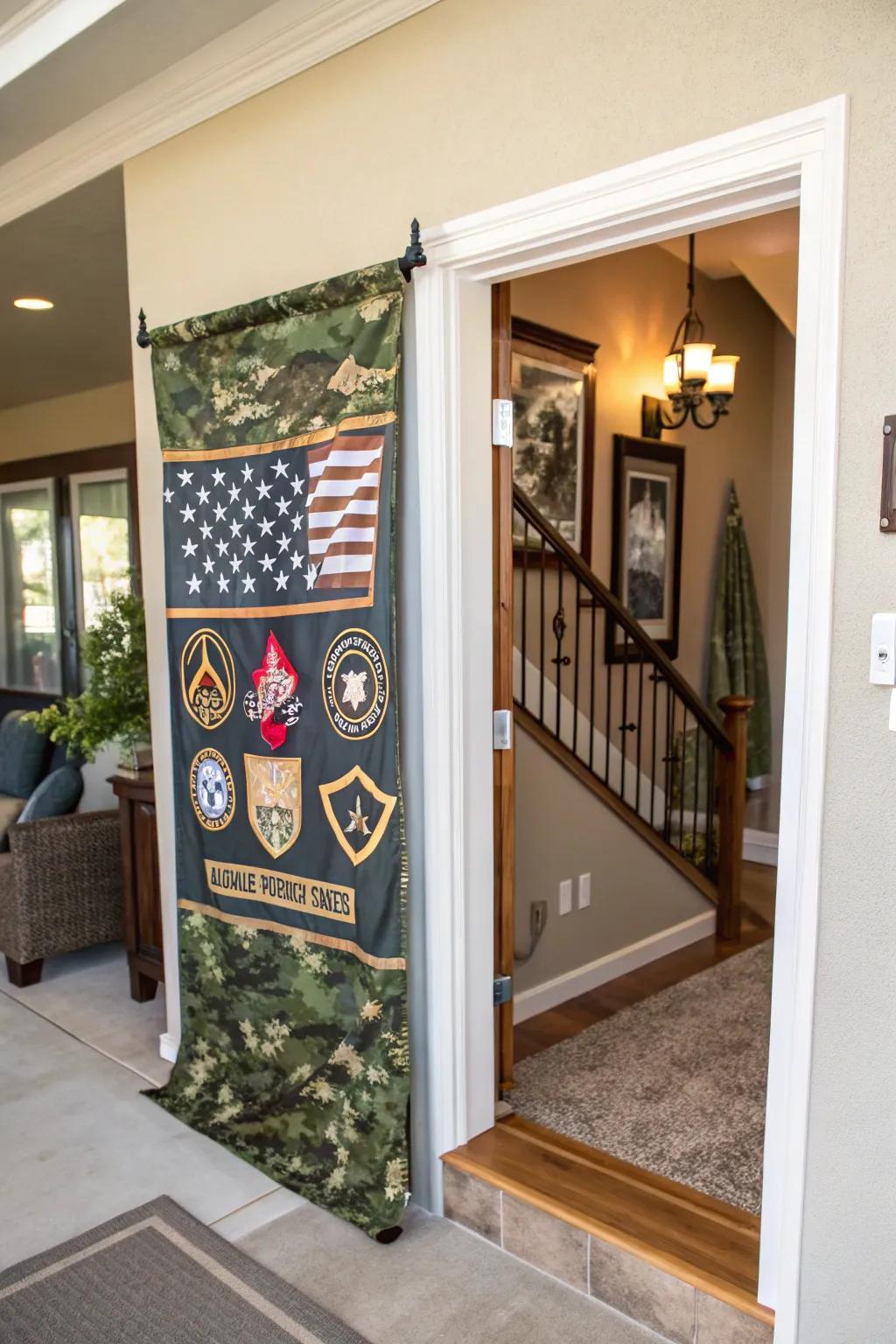Honor service personnel with a themed board.