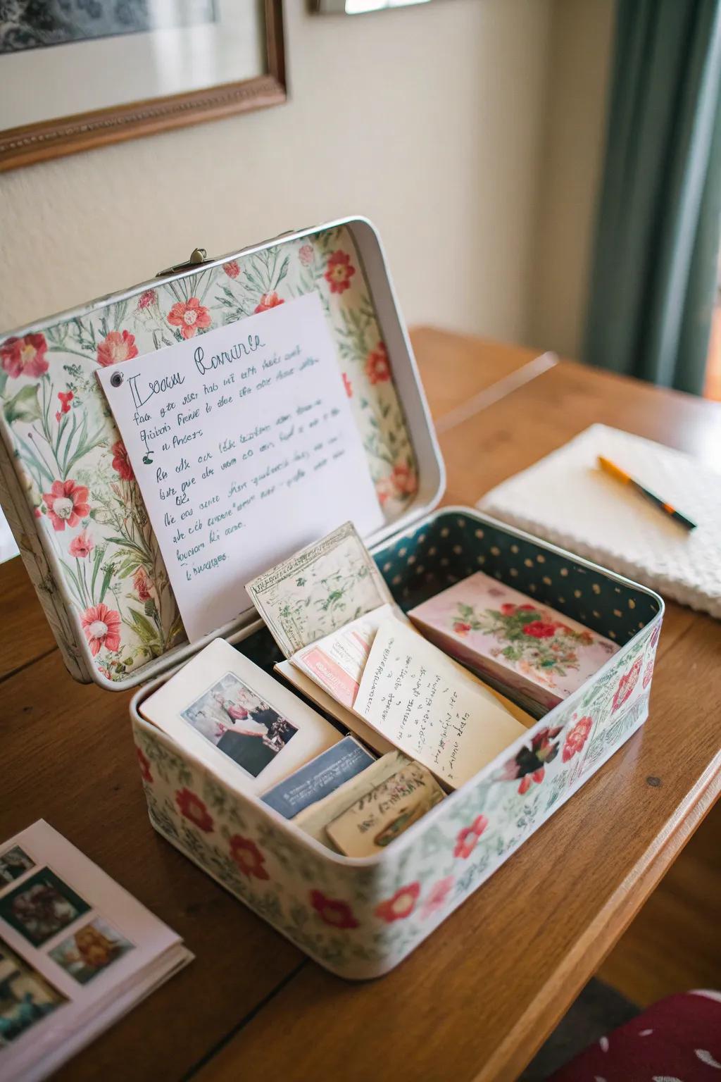 A time capsule filled with memories and future dreams.