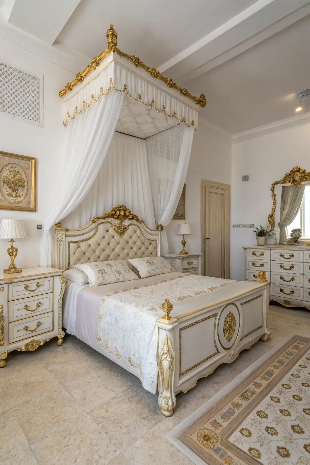 Distinctiveness and refinement are introduced through intricate gold touches.