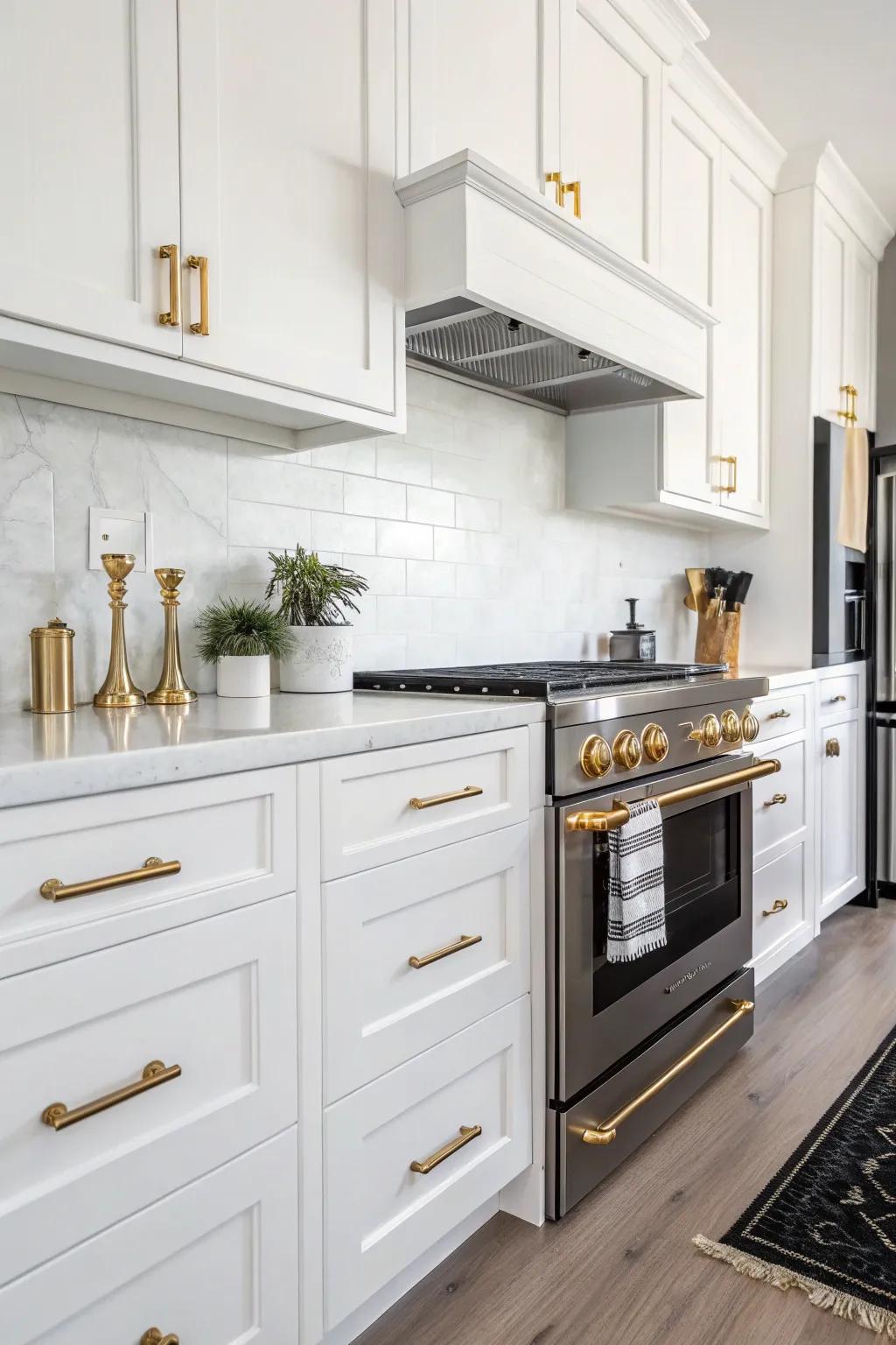 An innovative mix of metallic finishes for a vibrant culinary aesthetic.