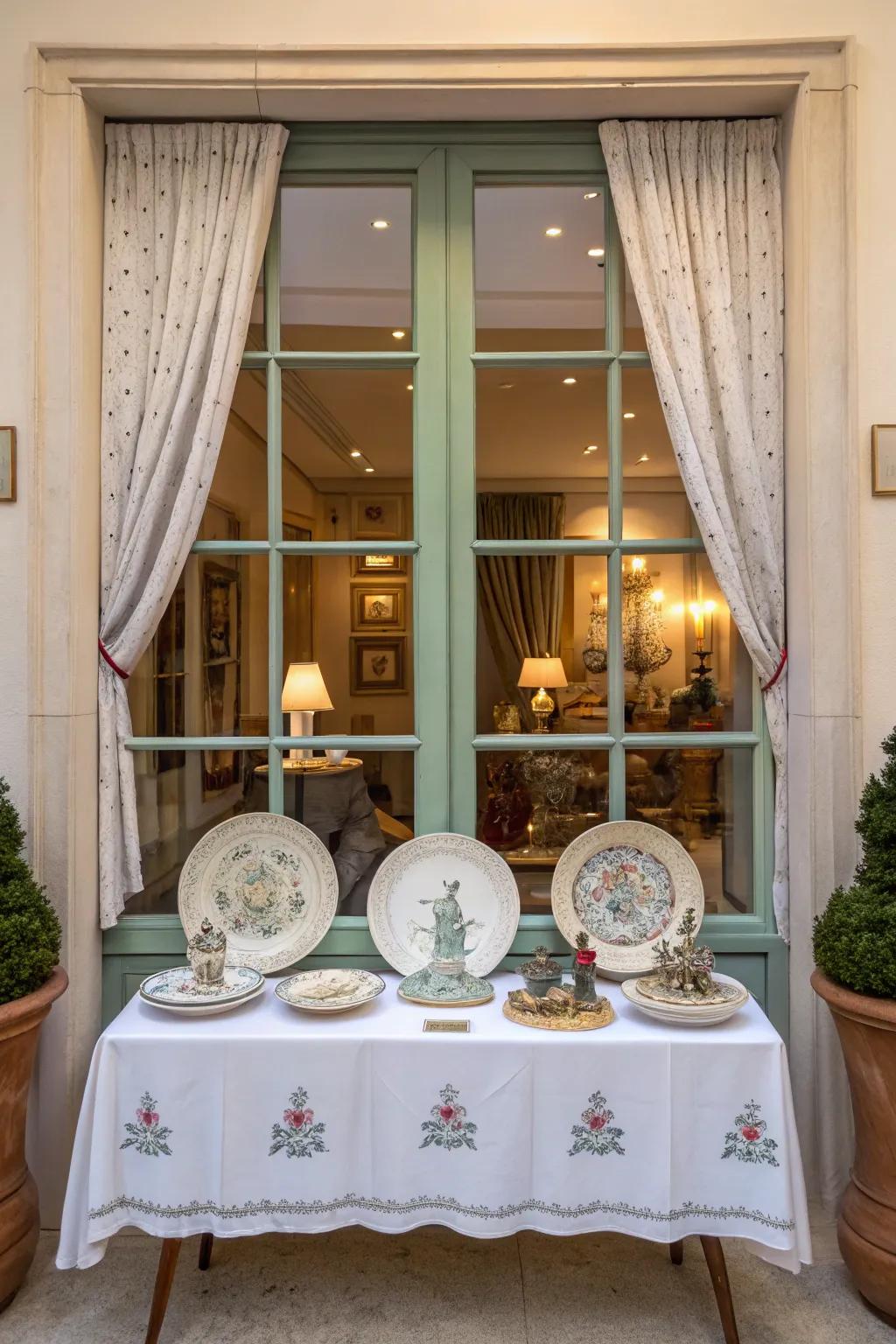 Decorative props enhance the visual appeal of this window.