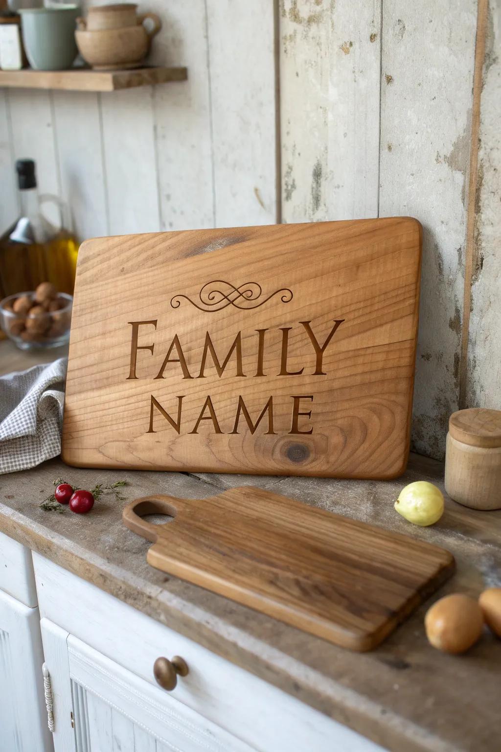 A customized chopping board that infuses charm into culinary endeavors.