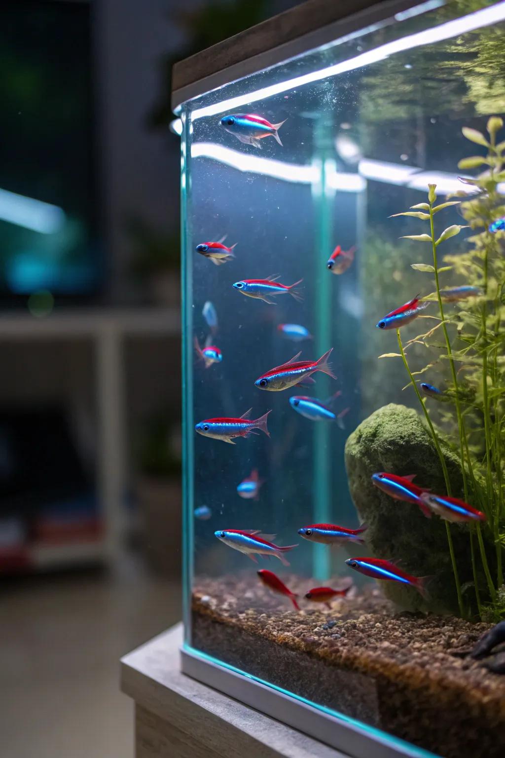 Breathe life into your tank with an animated group of fish.