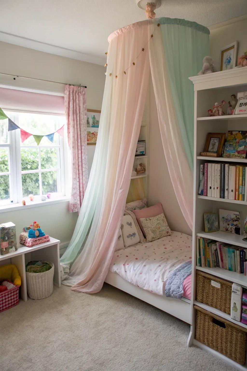 A canopy bed adds elegance and a sense of retreat.