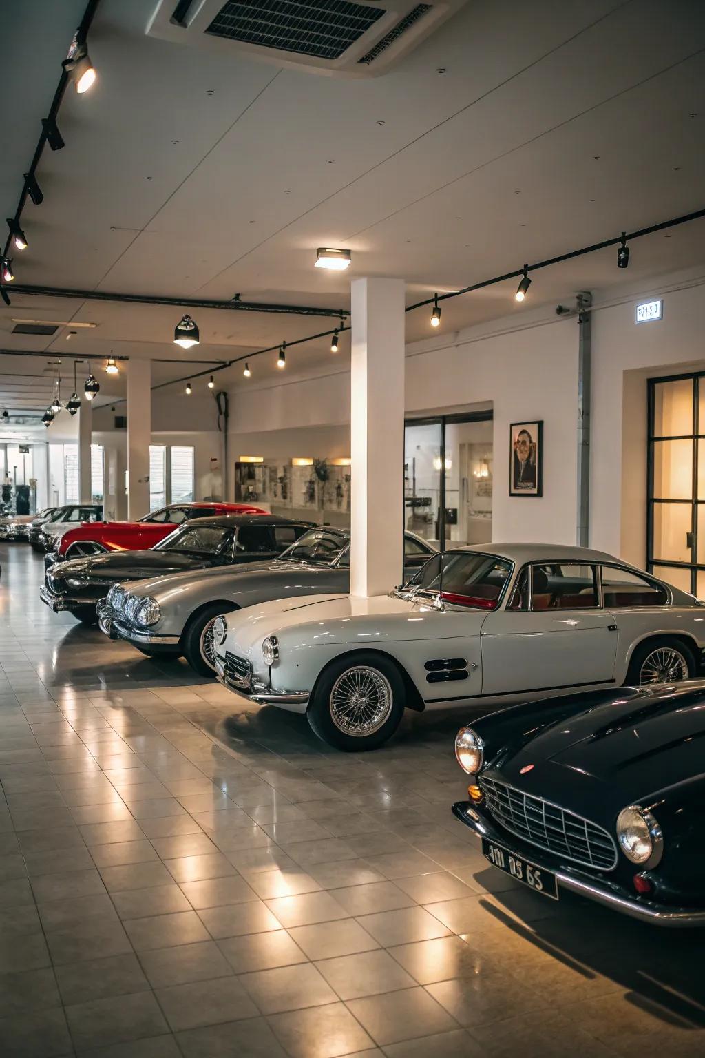 Exhibit your affection for vintage autos inside a garage-turned-display space.