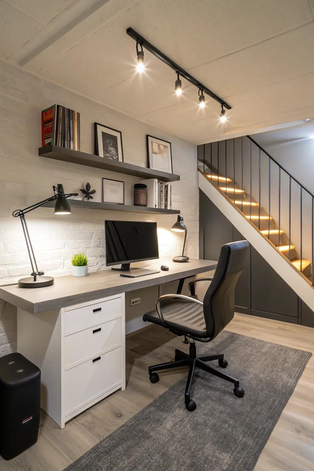 Create a home office that promotes productivity and comfort.