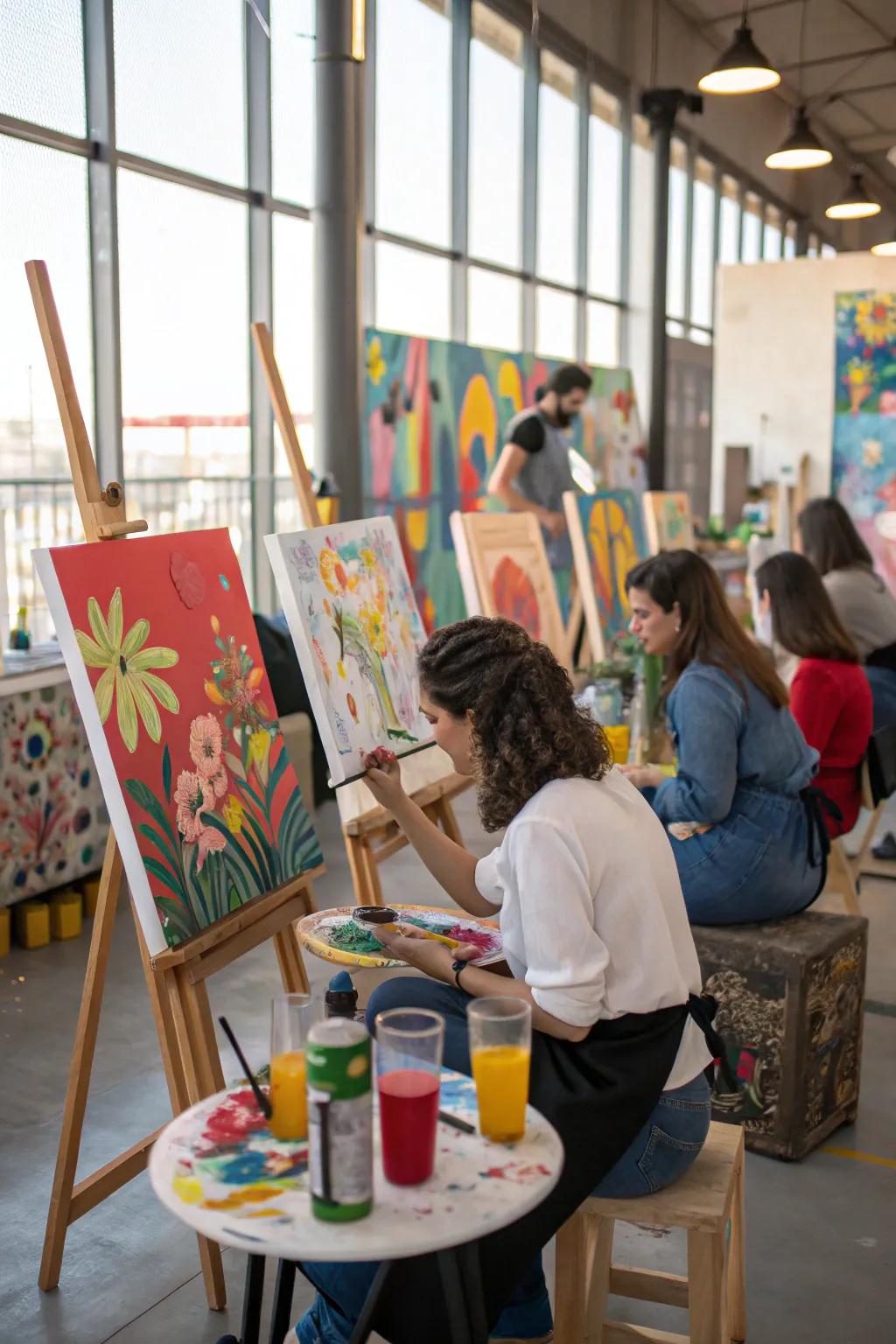 Release creativity with a delightful painting and wine session.