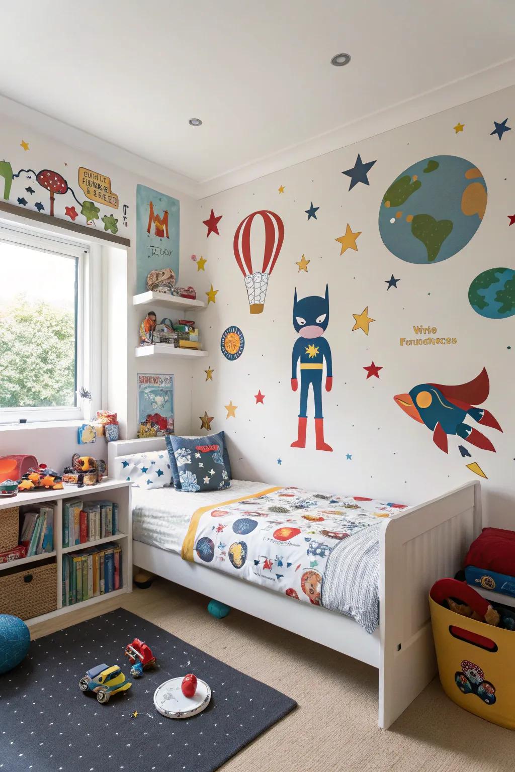 Enchanting wall embellishments add a personal and magical touch.