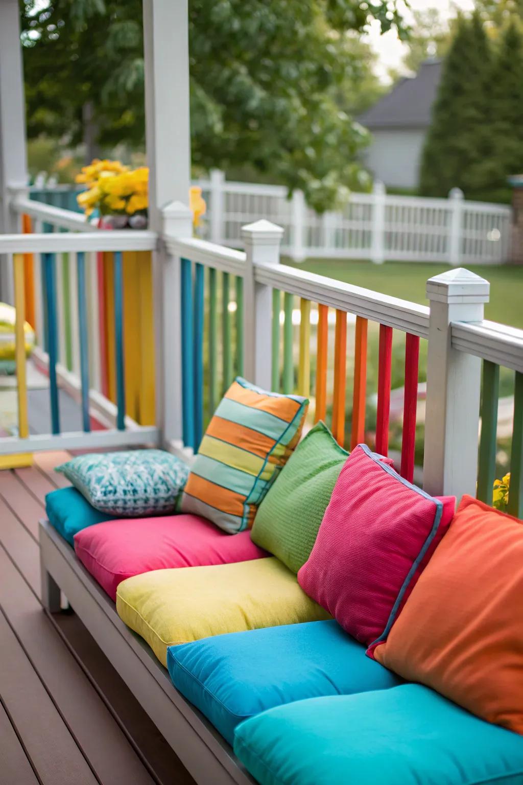 A deck flaunting a splash of color and personality.
