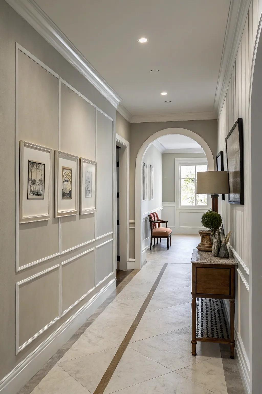 Simple accents provide soft elegance to the entrance.