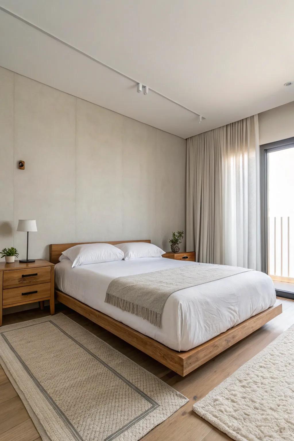 Understated decor evokes a calm, uncluttered space.